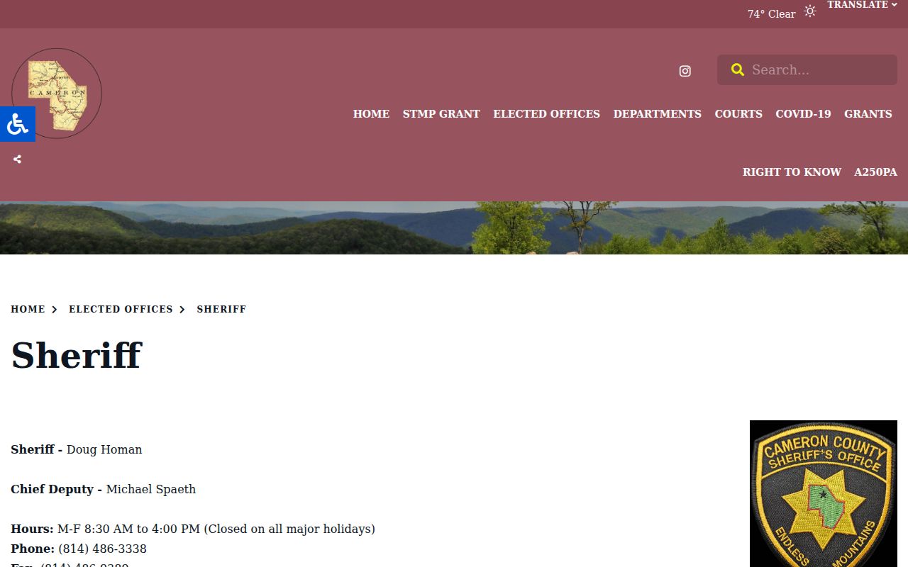 Cameron County arrest lookup through the official sheriff page