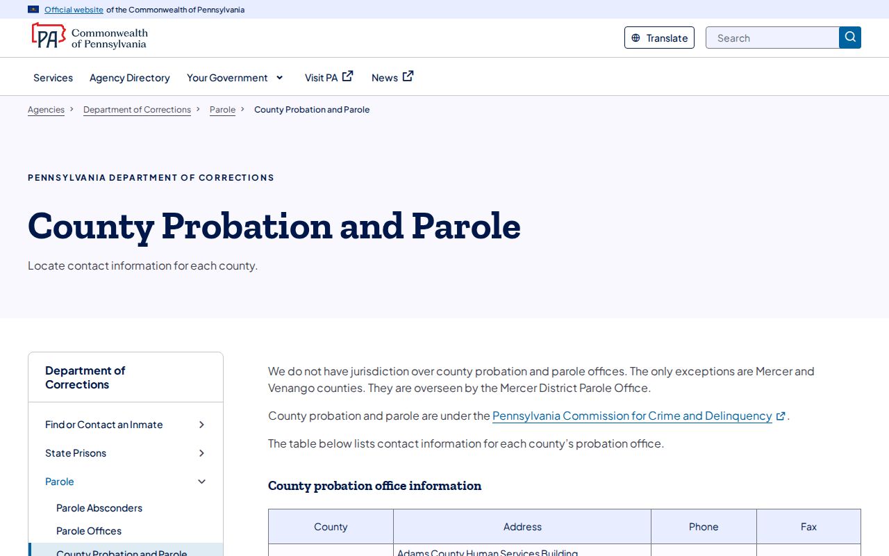 Emporium criminal records county probation directory